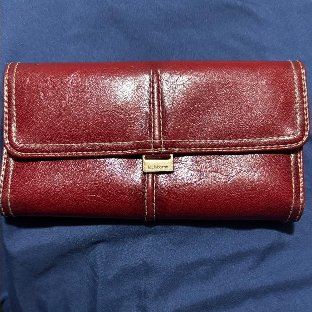 Liz Claiborne Burgundy Leather Wallet